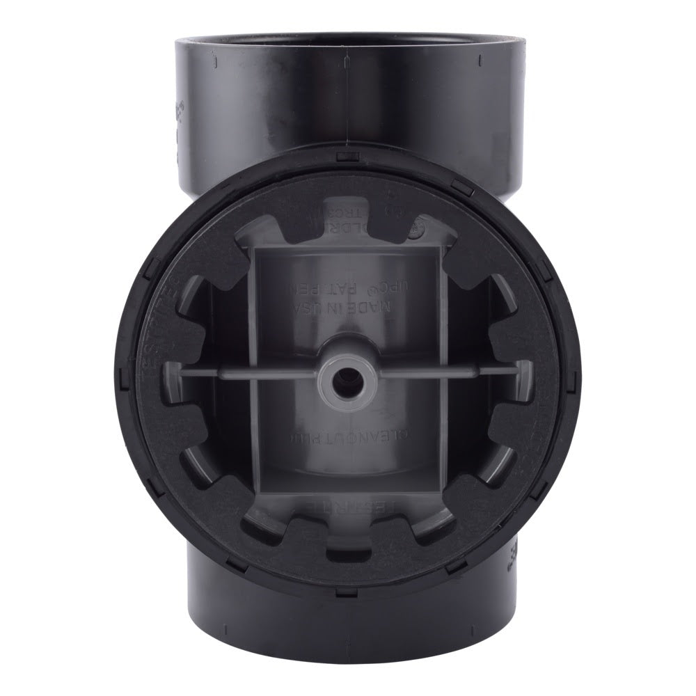 HoldRite TRABS3A 3 in TestRite ABS DWV Test Cleanout Tee with Spanner Ring and Plug - 3