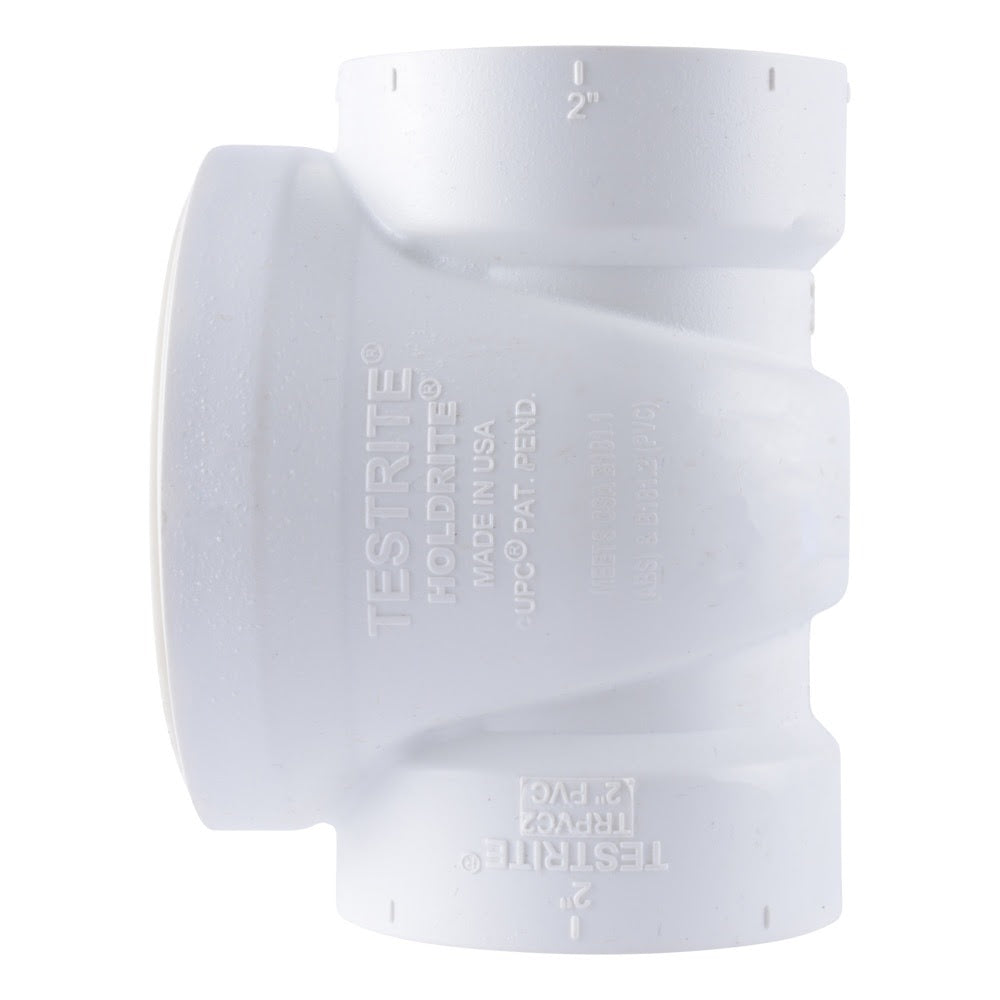 HoldRite TRPVC2 2 in PVC DWV Test Cleanout Tee Only - 2