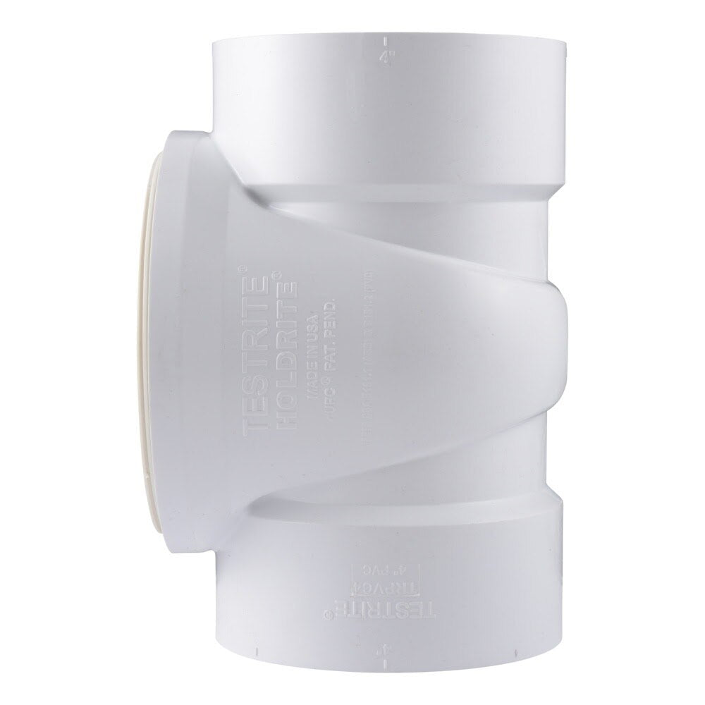 HoldRite TRPVC4 4 in. PVC DWV Test Cleanout Tee - 2
