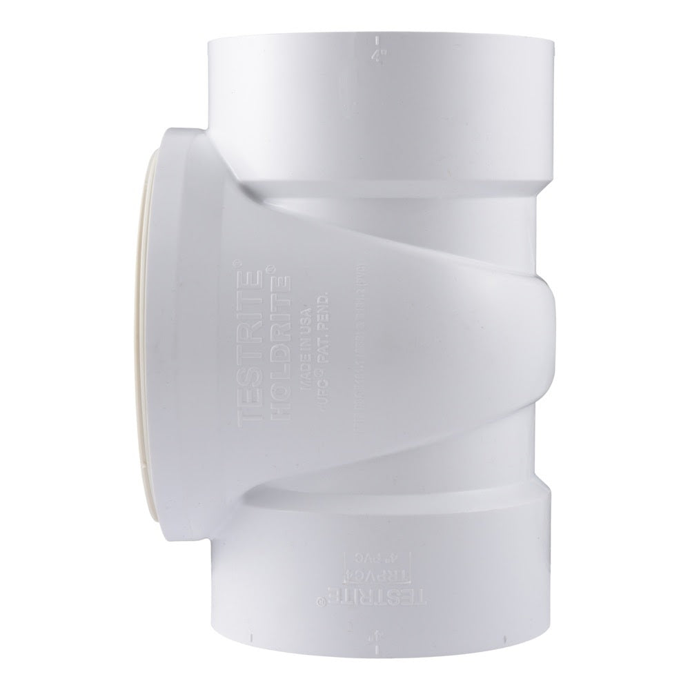 HoldRite TRPVC4 4 in. PVC DWV Test Cleanout Tee - 2