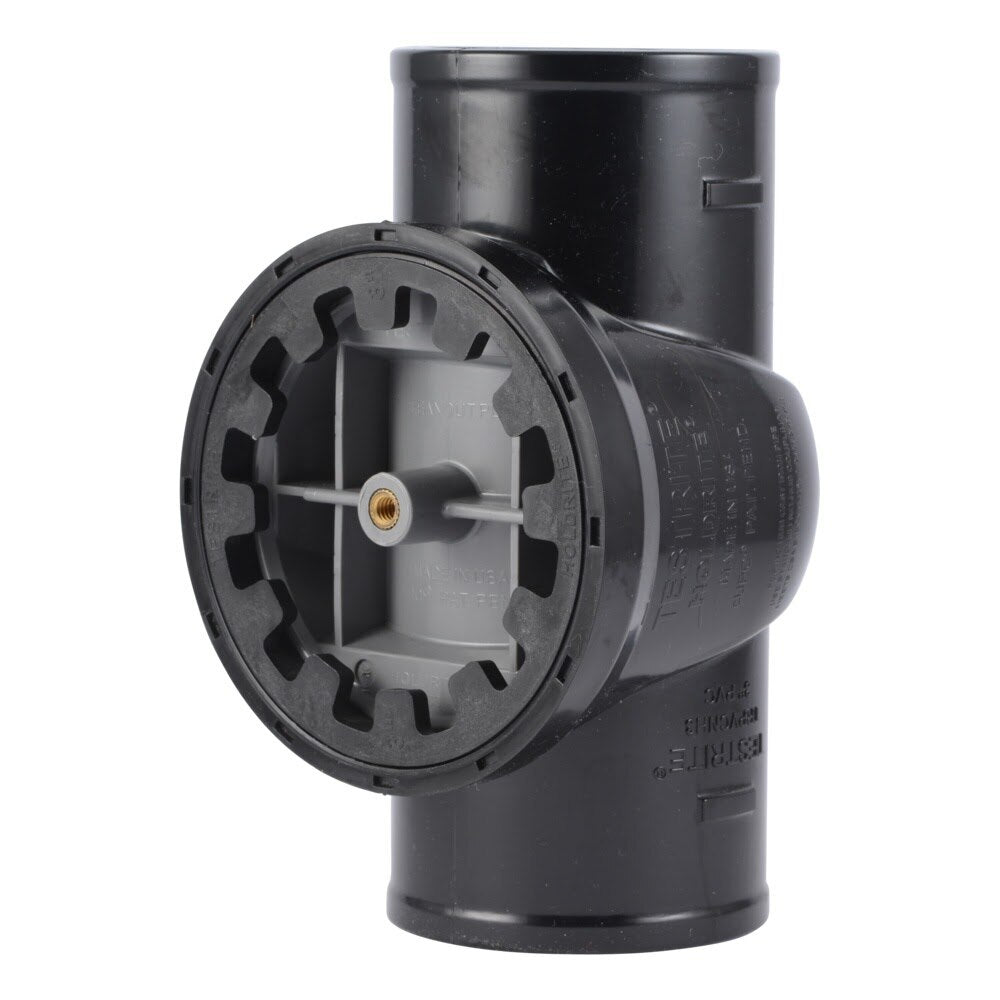 HoldRite TRPVCNH3A-B 3 in. TestRite No-Hub DWV Test Cleanout Tee with Brass Insert Plug