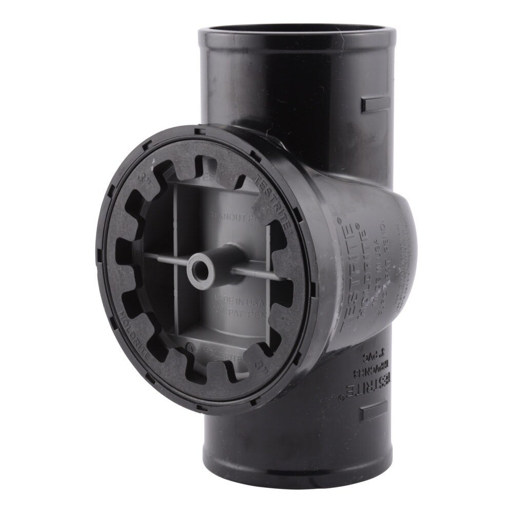 HoldRite TRPVCNH3A 3 in No Hub DWV Test Cleanout Tee with Plug and Spanner Ring