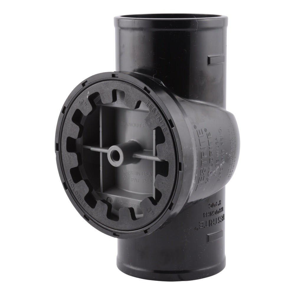 HoldRite TRPVCNH3A 3 in No Hub DWV Test Cleanout Tee with Plug and Spanner Ring