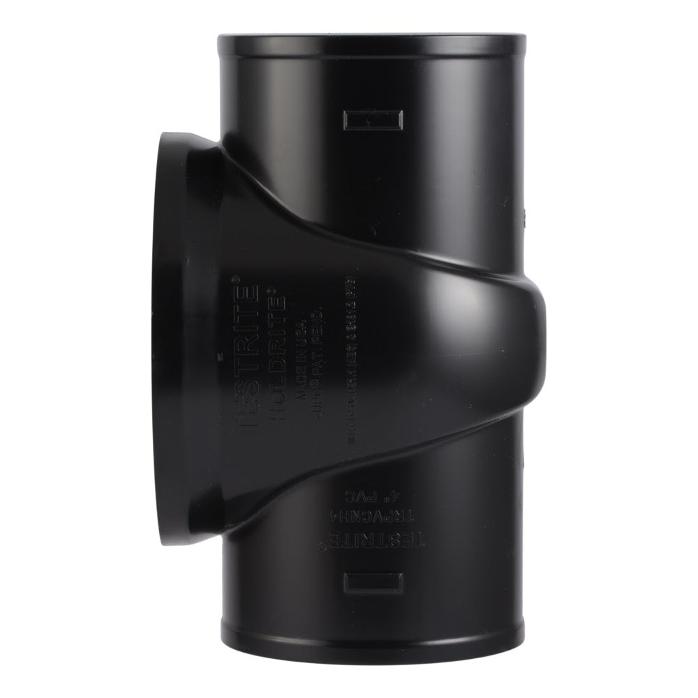 HoldRite TRPVCNH4 4 in. PVC No-Hub DWV Test and Cleanout Tee Only - 2