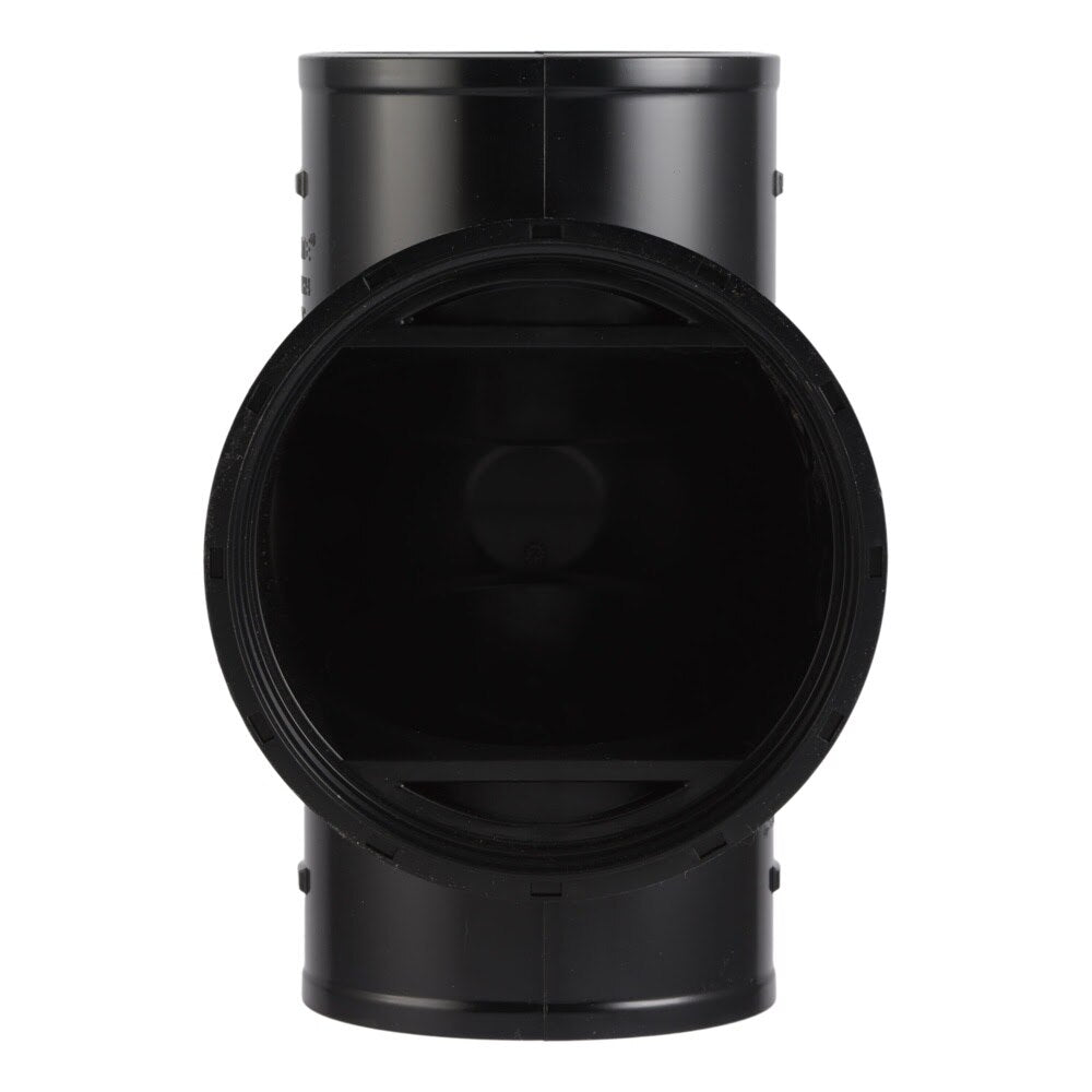 HoldRite TRPVCNH4 4 in. PVC No-Hub DWV Test and Cleanout Tee Only - 3