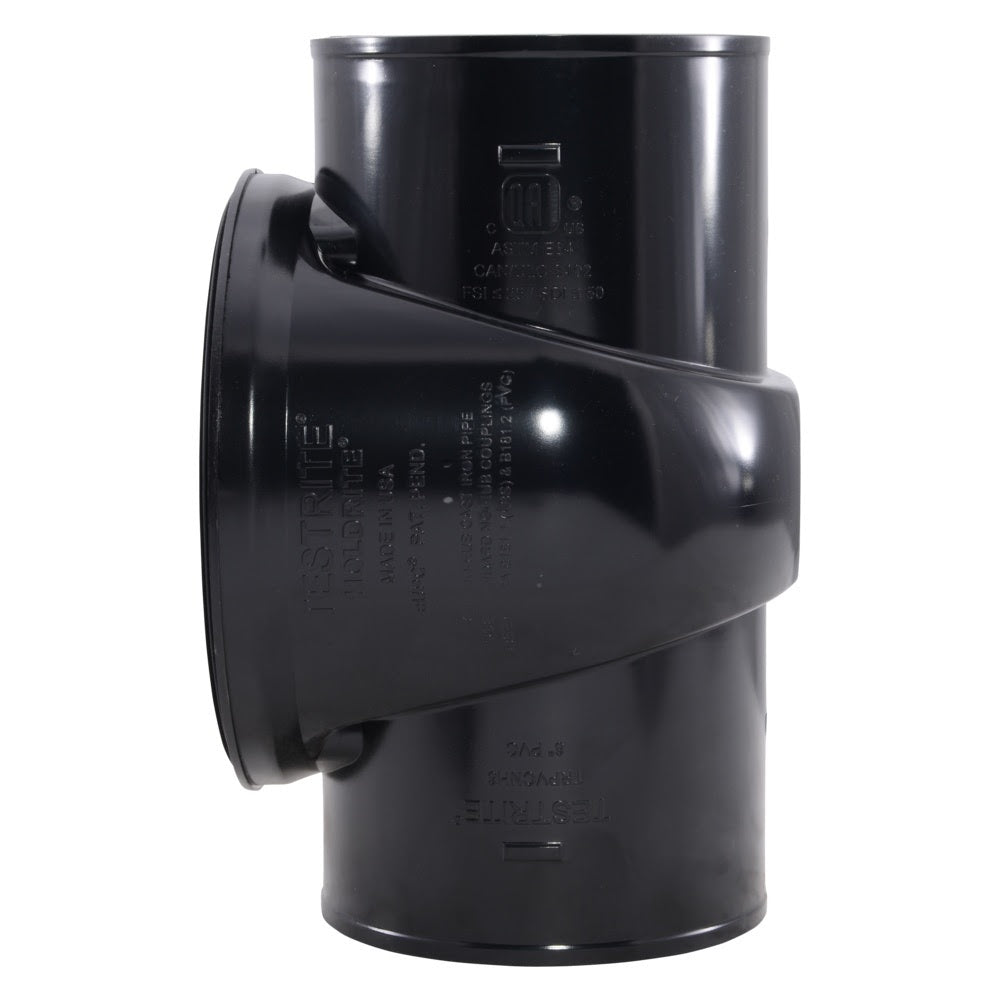 HoldRite TRPVCNH6A 6 in. PVC No-Hub DWV Test Cleanout Tee with Plug - 3