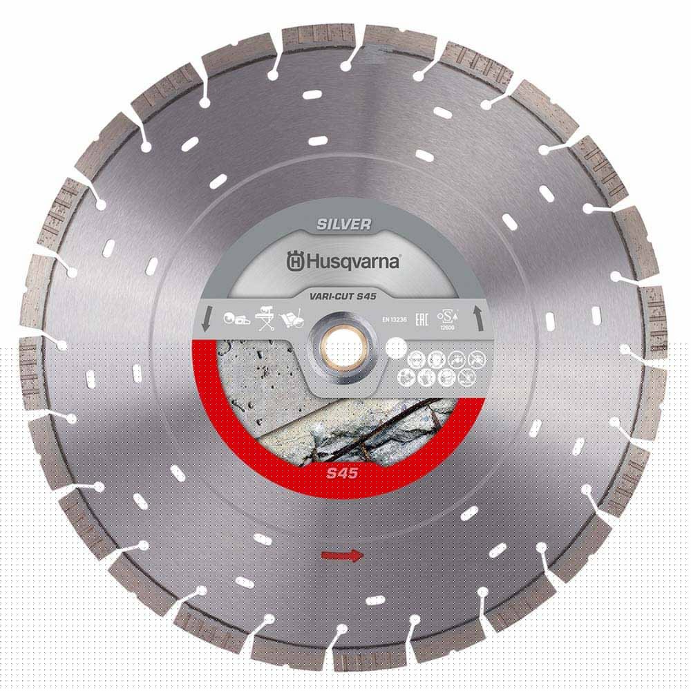 Husqvarna 534973110 12" Vari-Cut S45 Diamond Blade for Concrete Cutting