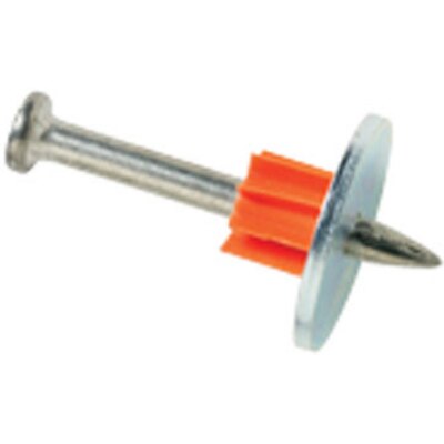 Ramset 1512SD 1-1/2" Zinc Plated Washered Drive Pin, 100 Pins