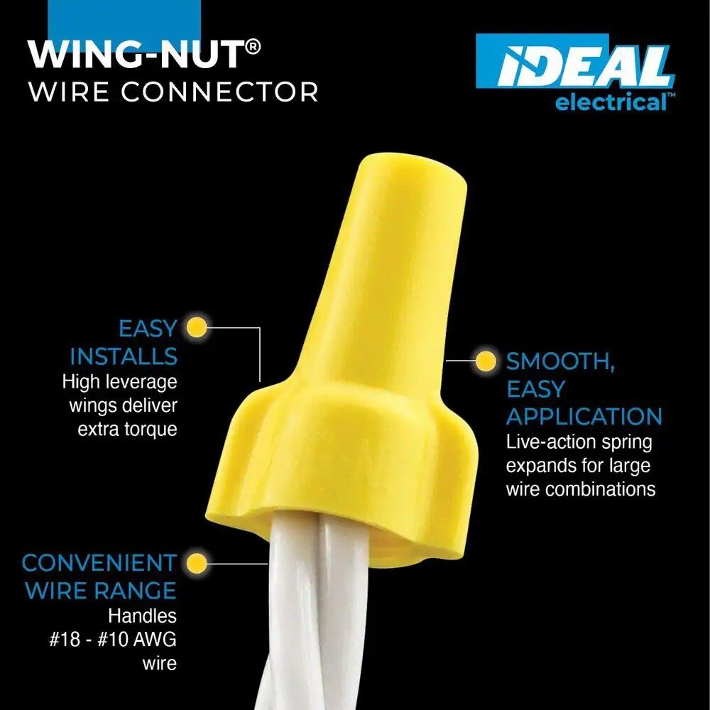 IDEAL 30-451 Wing-Nut 451 Wire Connector, Yellow - 2