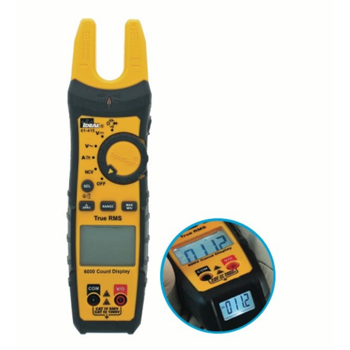 Ideal 61-415 Split-Jaw TightSight Meter 200A AC/DC