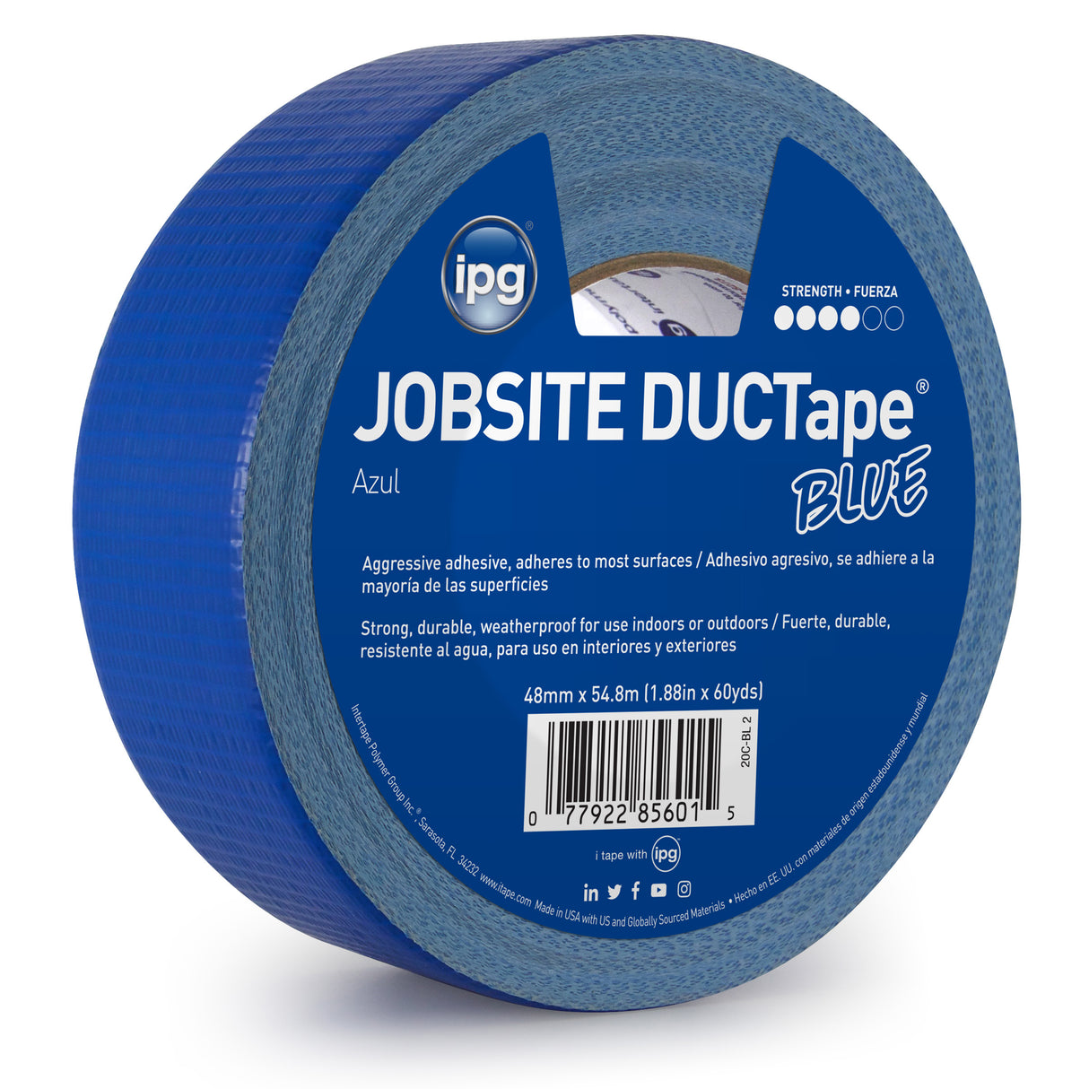 Intertape 20C-BL 2 AC20 Colors 9 Mil Utility Duct Tape - Blue 48MM X 54.8M IPG-IPG 24