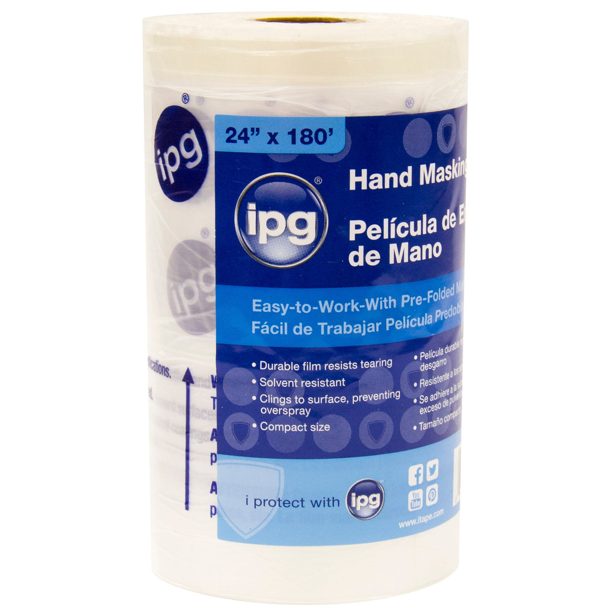 Intertape HMF...99 HMF .47 mil Printed HDPE Masking Film - Clear 99" X 90' PLAN-PLAN 12