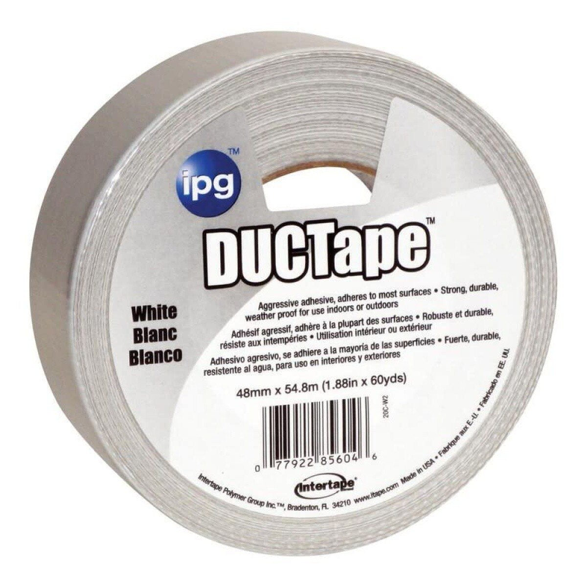 Intertape PE94855WP 48 mm x 55 m 2" x 60 yd White Polyethylene Tape