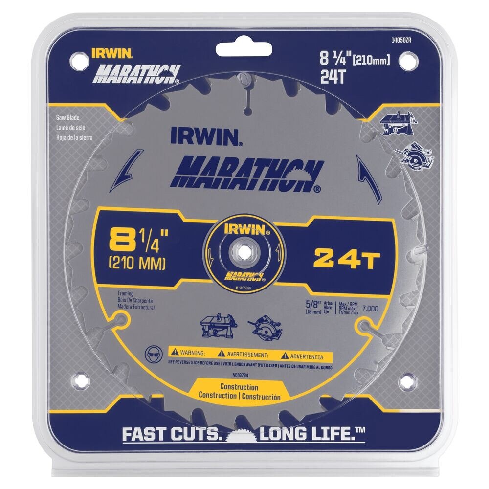 Irwin 14050ZR Saw Blade 8-1/4" 24T Marathon CD - 2