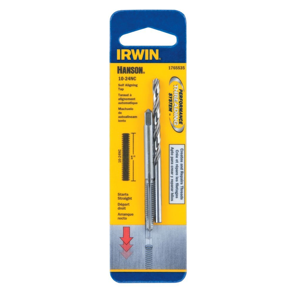 Irwin 1765535 Hanson 10 - 24 NC Self Aligning Tap and #25 Drill Bit Set