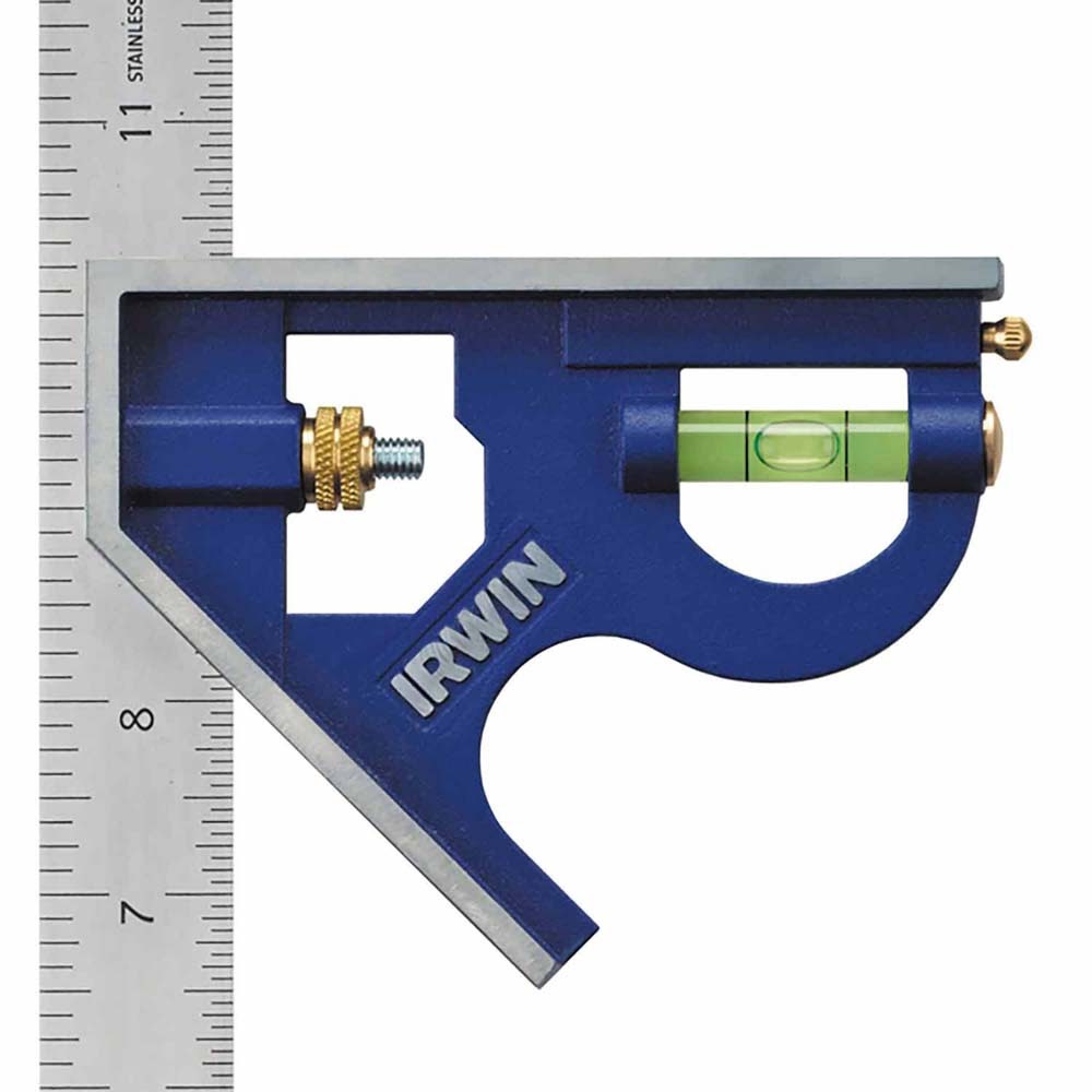 Irwin 1794469 Metal Combination Square, 12" stainless steel blade for 90 and 45 degree marking - 2