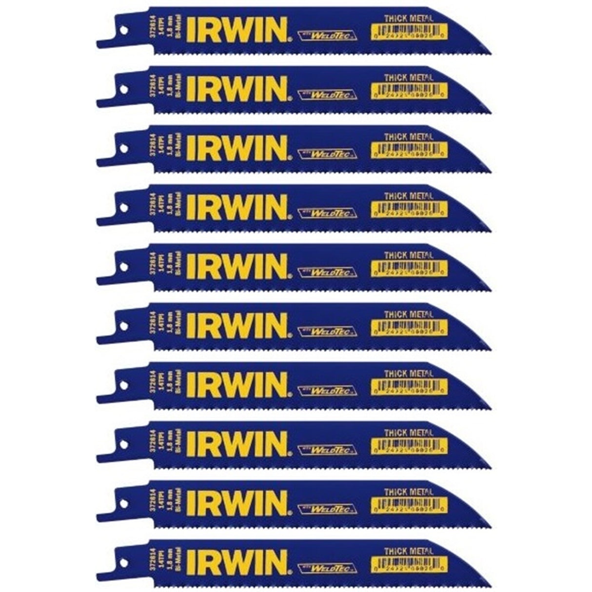 Irwin 1908581 10-Pack 6" 14-TPI Bi-Metal Reciprocating Saw Blades