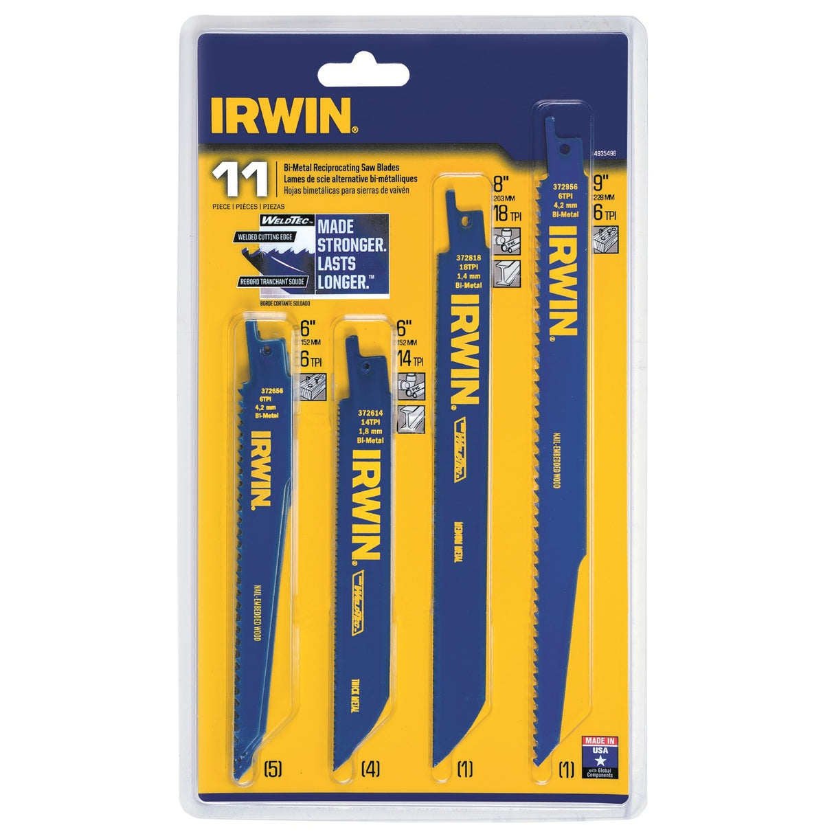 Irwin 4935496 11-Pack Bi-Metal Reciprocating Saw Blade Set - 2
