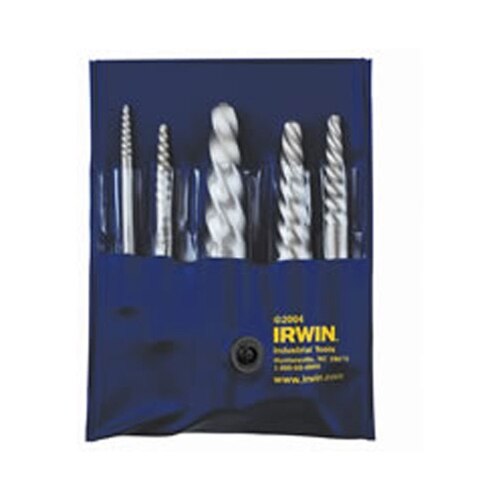 Irwin 53535 Hanson 5-Piece Spiral Flute Screw Extractor Set