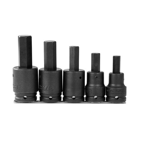 Proto J07595 3/4" Drive 5 Piece Impact Hex Bit Set