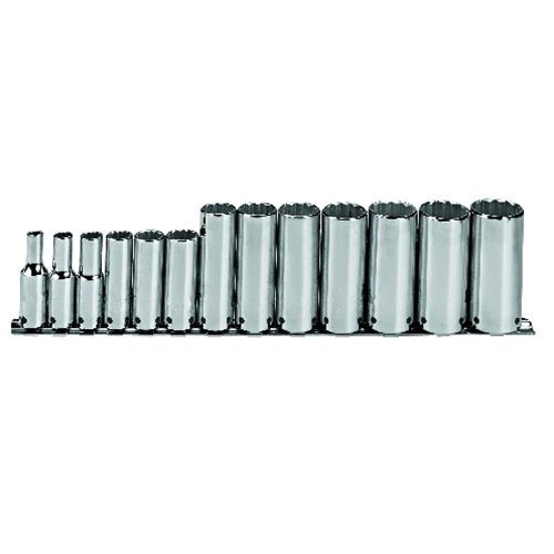 Proto J52112-TT Tether-Ready 3/8" Drive 13 Piece Deep Socket Set - 12 Point