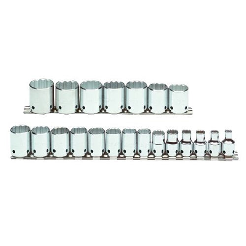 Proto J52215-TT Tether-Ready 3/8" Drive 21 Piece Metric Socket Set - 12 Point