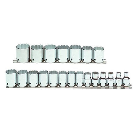 Proto J52215-TT Tether-Ready 3/8" Drive 21 Piece Metric Socket Set - 12 Point