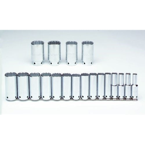 Proto J54105-TT Tether-Ready 1/2" Drive 19 Piece Deep Socket Set - 12 Point