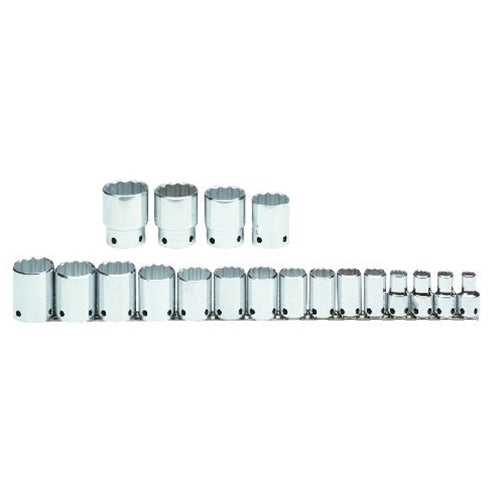 Proto J54113-TT Tether-Ready 1/2" Drive 19 Piece Socket Set - 12 Point