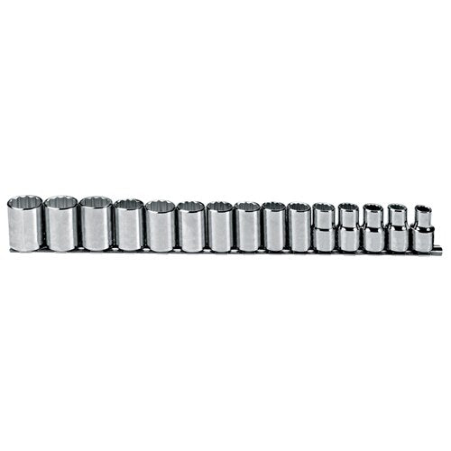 Proto J54206 1/2 Drive 15 Pc. Metric Socket Set - 12 Point