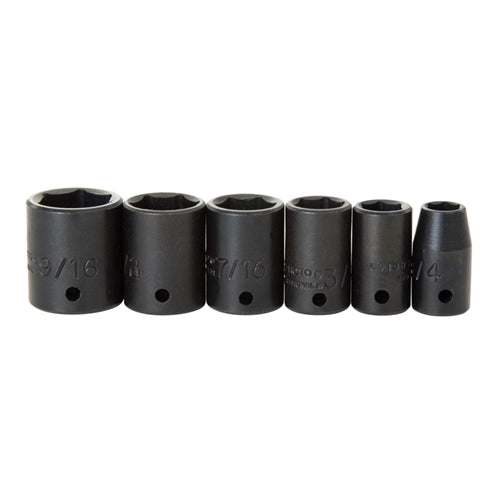Proto J69102 1/4" DRIVE 6 PIECE IMPACT SOCKET SET - 6 POINT