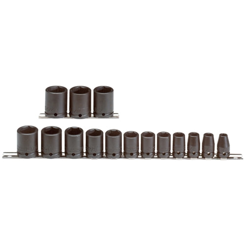 Proto J74104 1/2" DRIVE 15 PIECE IMPACT SOCKET SET - 6 POINT