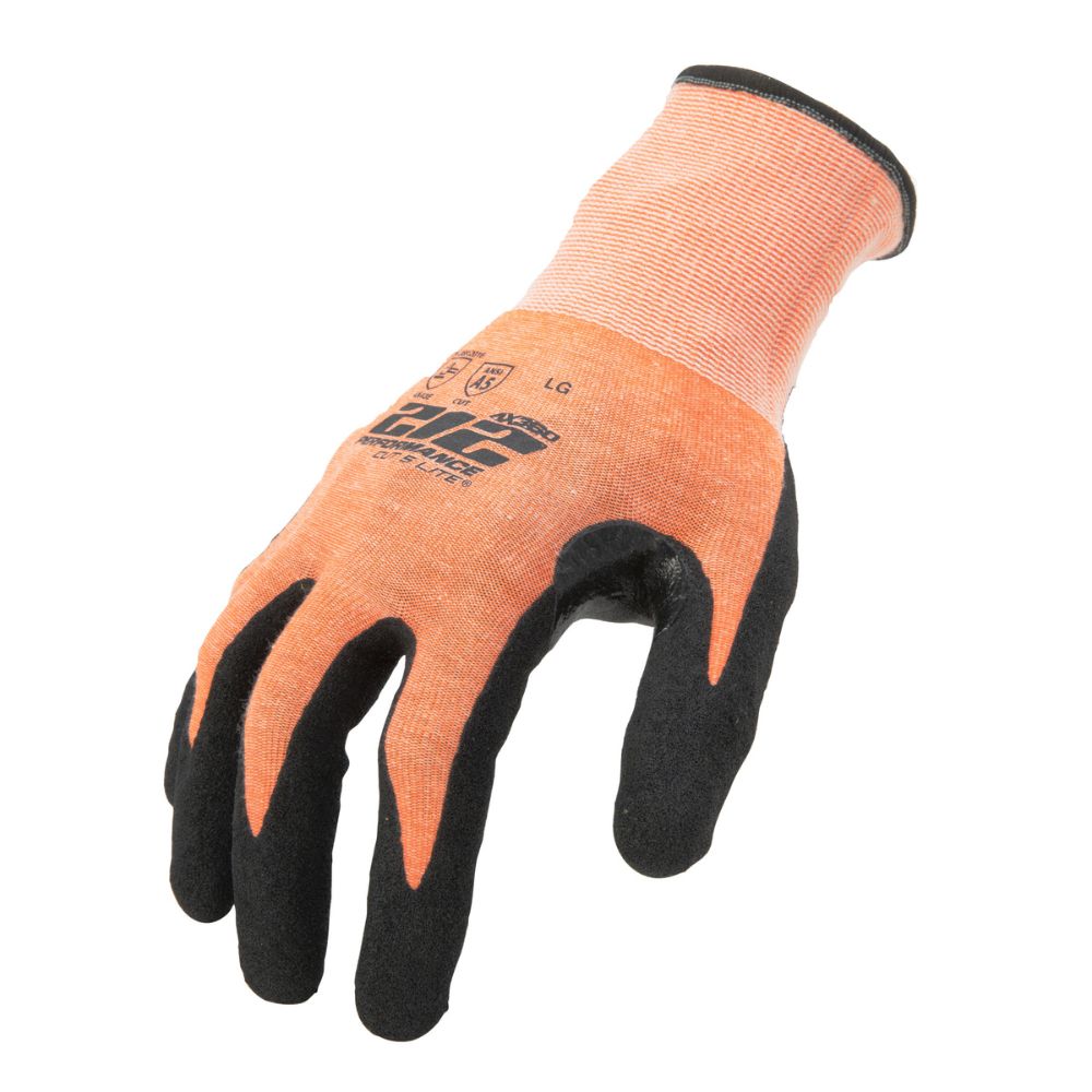 212 Performance AXA5-09-008 AX360 Seamless Foam Nitrile-dipped Cut Resistant Hi-Viz Gloves (EN Level E, ANSI A5), Small Orange - 2