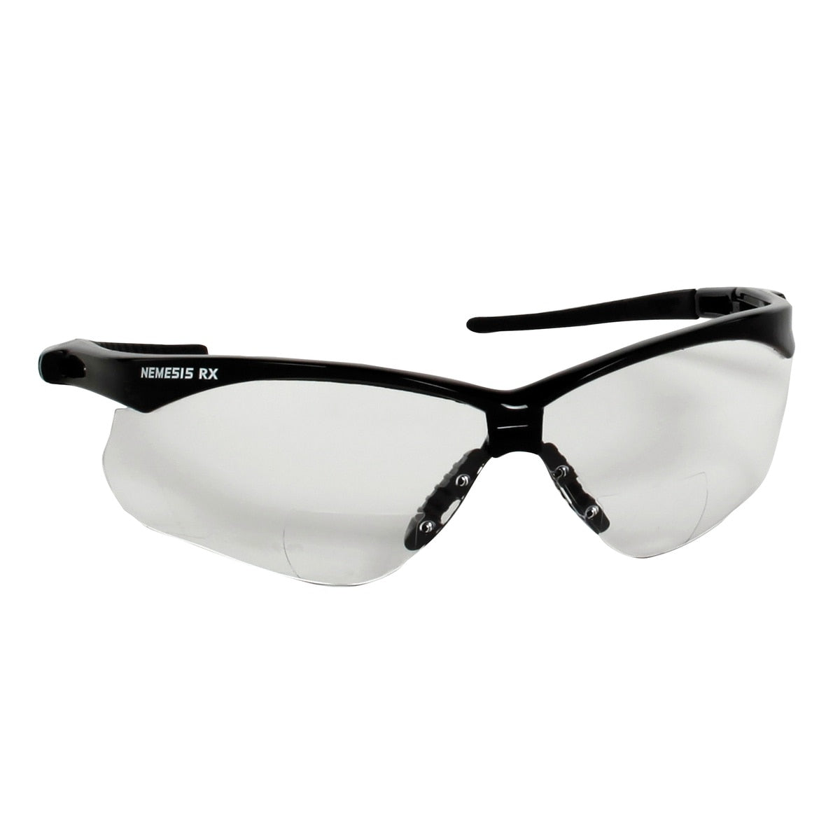 Jackson Safety 28624 V60 Nemesis Rx Reader Safety Glasses with Clear Scratch Resistant Polycarbonate Lens Black Frame 2.0 Diopter