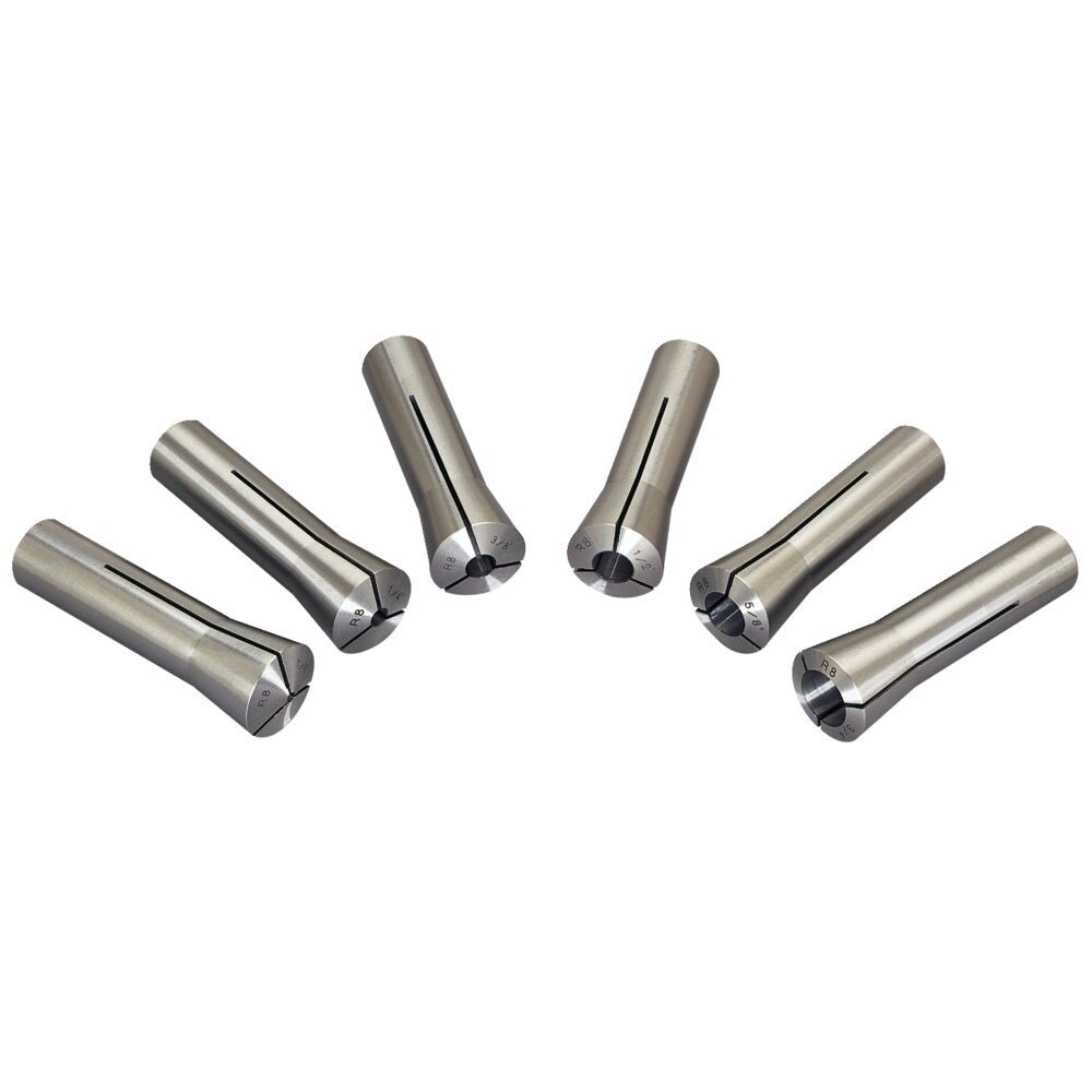 Jet JT9-650132 CS-R8, 6-piece R-8 Collet Set 1/8" - 3/4" (8ths)