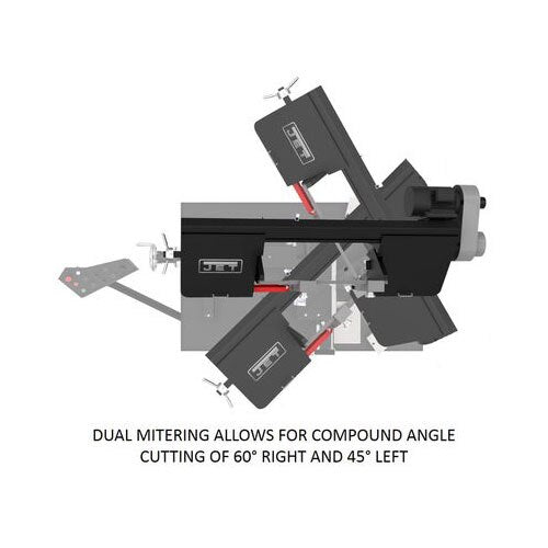 Jet Elite JT9-891080 EHB-1018VMH 10x18 Semi-Auto Var Spd Dual Miter Saw/Hydr Vise - 8