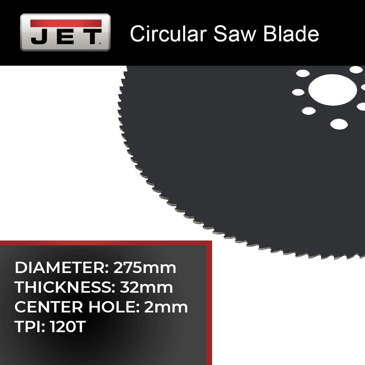 Jet JT9-CS275-41 Ferrous Cold Saw Blade 275mm x 32mm Arbor x 2mm 120T - 2