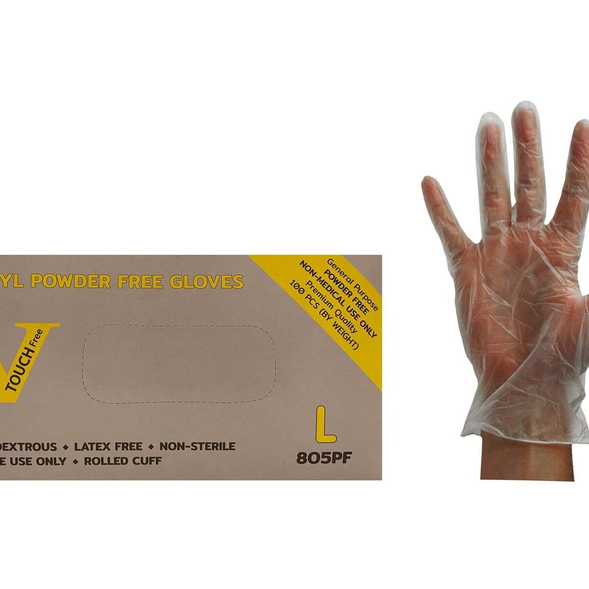 Johnson Wilshire 8501L Clear Powder Free Vinyl Gloves Large