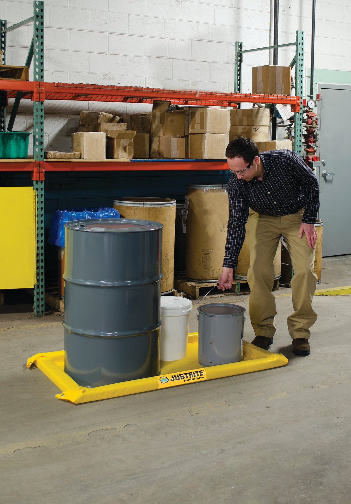 Justrite 28416 Maintenance Spill Berm, 2in wall, 2' x 4', 10 Gal. - 2