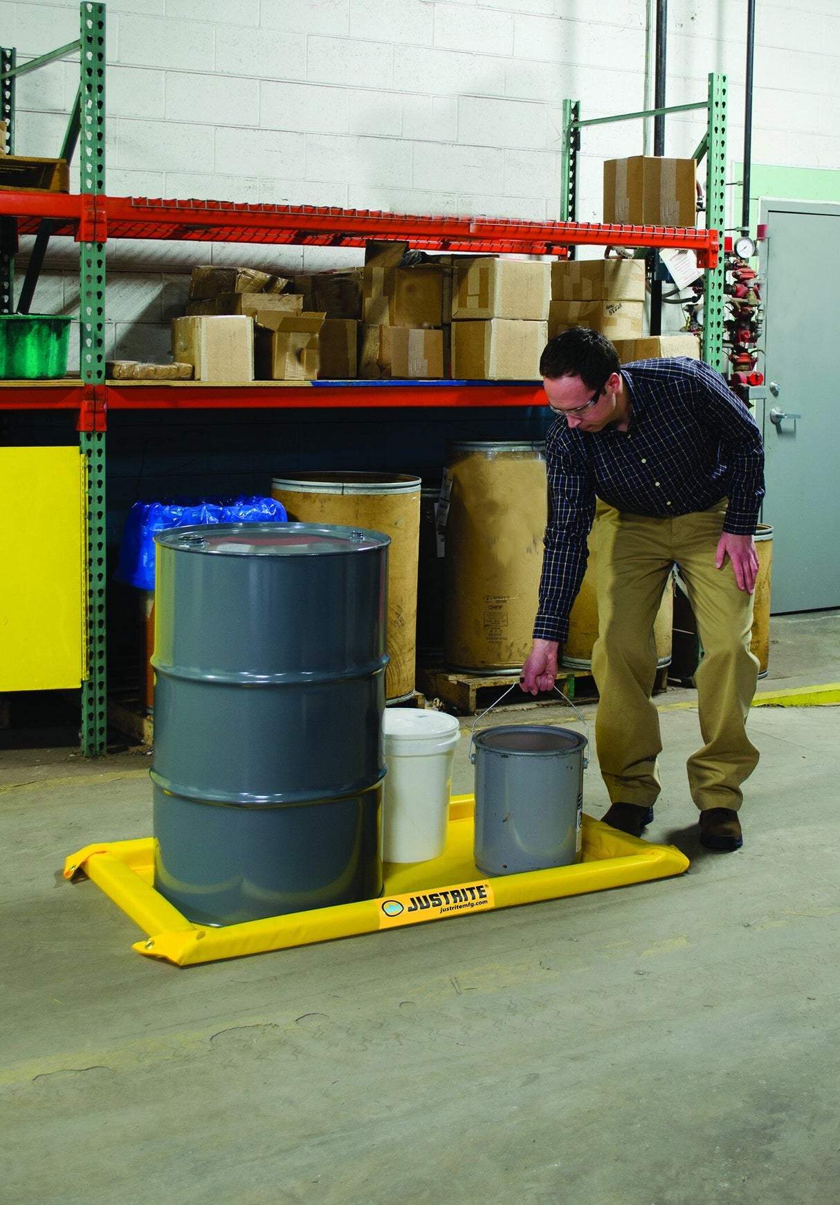 Justrite 28416 Maintenance Spill Berm, 2in wall, 2' x 4', 10 Gal. - 2