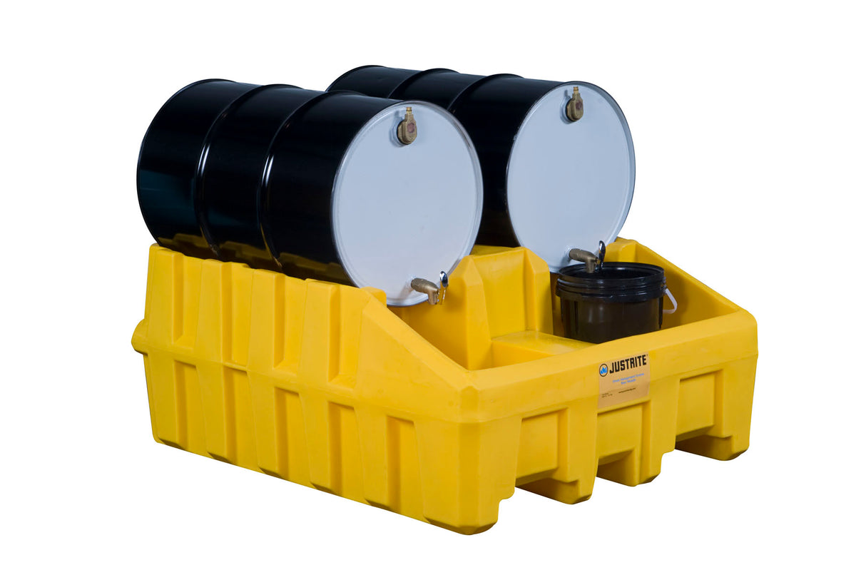Justrite 28666 EcoPolyBlend Drum Management Base Module - Yellow