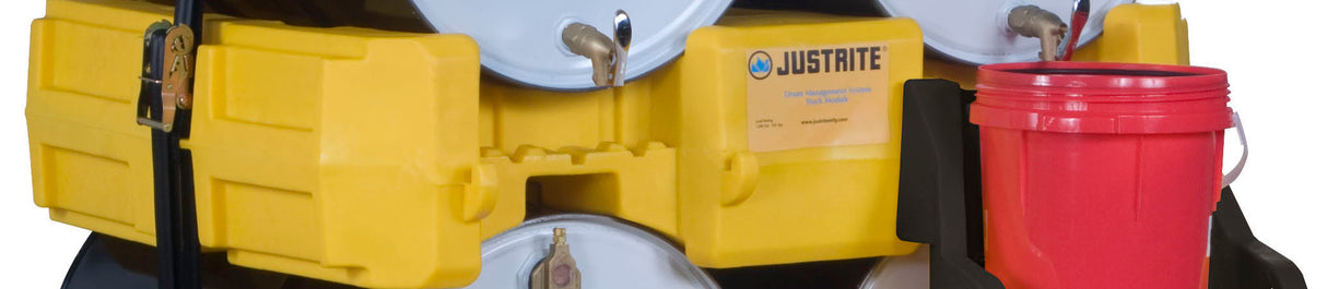 Justrite 28668 EcoPolyBlend Drum Management Stack Module - Yellow