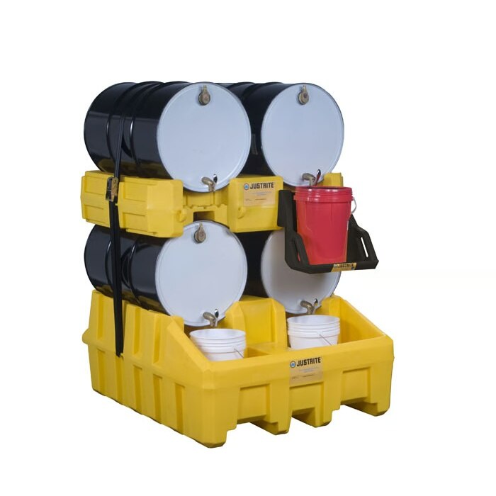 Justrite 28668 EcoPolyBlend Drum Management Stack Module - Yellow - 2