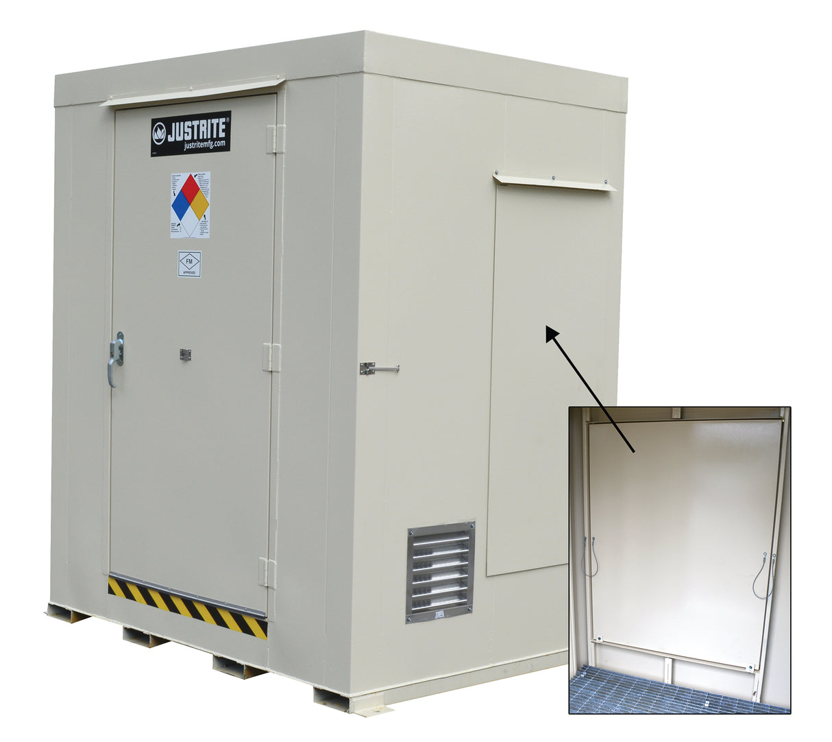 Justrite 911061 6-Drum, Non-Combust Safety Locker w/ Explosion Relief Panels - 2