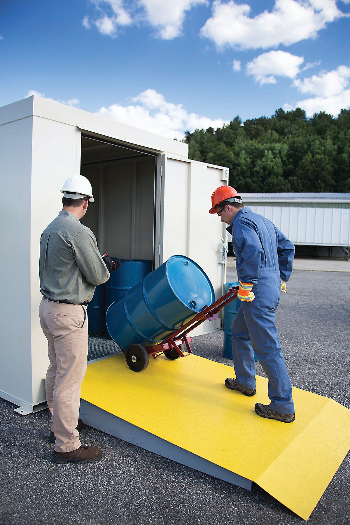 Justrite 911090 9-Drum, Non-Combustible Outdoor Safety Locker - 2