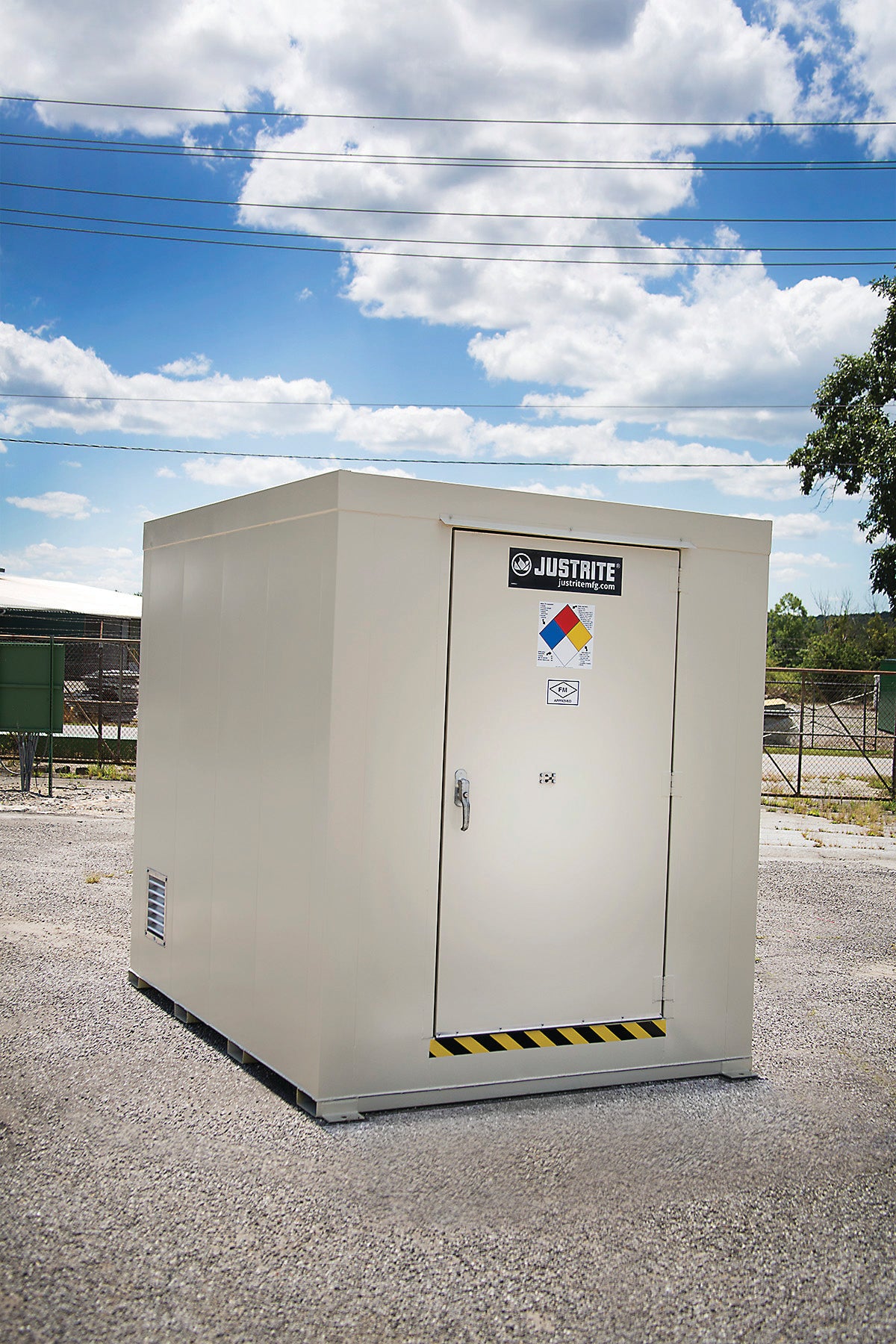 Justrite 911120 12-Drum, Non-Combustible Outdoor Safety Locker - 2