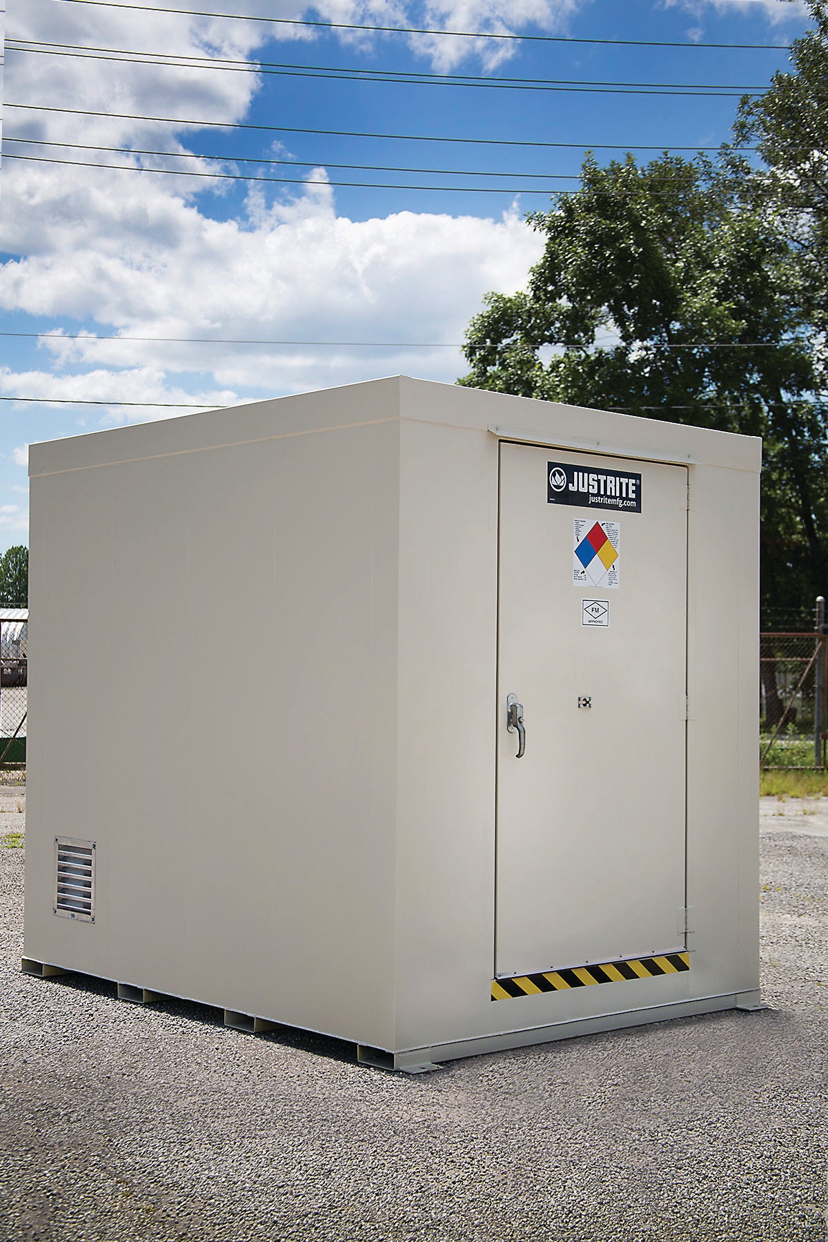 Justrite 911120 12-Drum, Non-Combustible Outdoor Safety Locker - 4