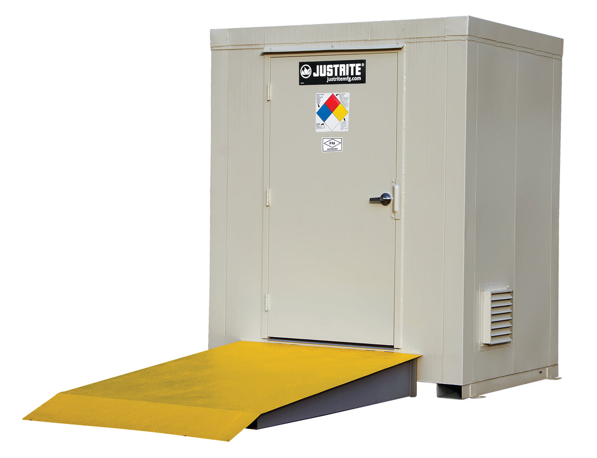 Justrite 913060 6-Drum, 4 Hour Fire-Rated Outdoor Safety Locker - 2