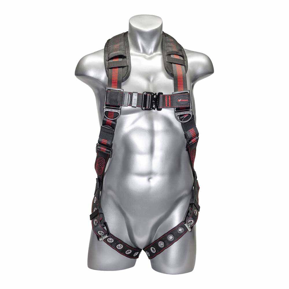 KStrong UFH15201GQ(M-L) Elite+ 5-Point Full Body Harness, Dorsal D-Ring, ANSI
