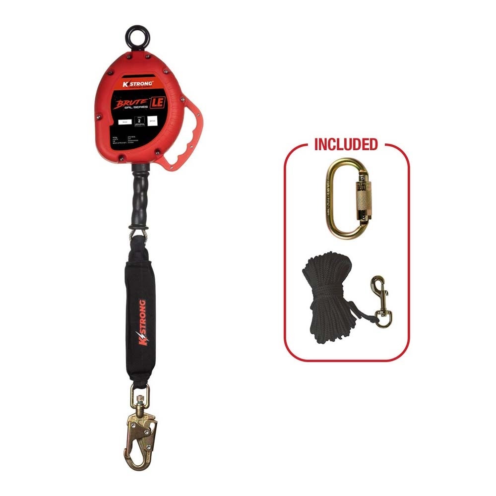 KStrong UFS310030L BRUTE LE 30' Cable Leading Edge SRL with Swivel Snap Hook. Includes Installation Carabiner and Tagline (ANSI) - 2